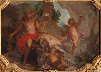 Bacchus mit vier Putten