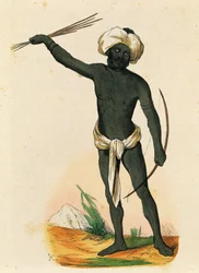 Aborigen de la isla de Vatou-Lele (Islas Fiji)