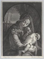 Virgen con el niño Cristo dormido
