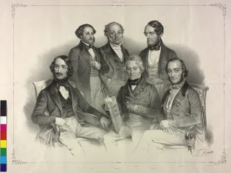 Cuadro con imágenes de Henry Wilhelm Ernst famoso violinista (litografía)