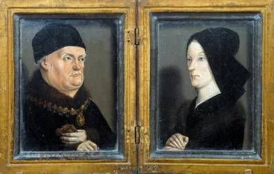 Díptico de Matheron: retratos de René, Duque de Anjou, Conde de Provenza, Rey de Sicilia y Jerusalén y su esposa Jeanne de Laval