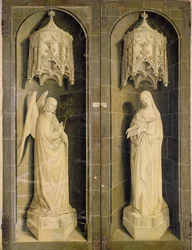 La Anunciación, panel exterior del Tríptico de Moisés y la Zarza Ardiente, c.1476