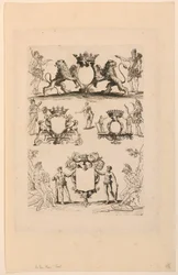 Diseño para escudo de armas, de "Livre de Cartouches"