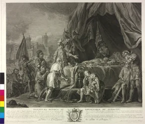 El cadáver de Bertrand Duguesclin (aguafuerte)