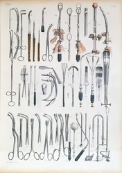 Instrumentos quirúrgicos para operaciones de amígdalas, lámina de 