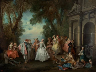 Danza ante una fuente, c.1724