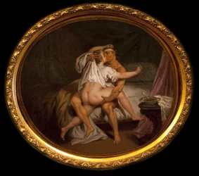 Escena galante en una licorería