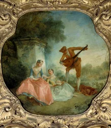La lección de música. Pintura de Nicolas Lancret (1690-1743) siglo XVIII