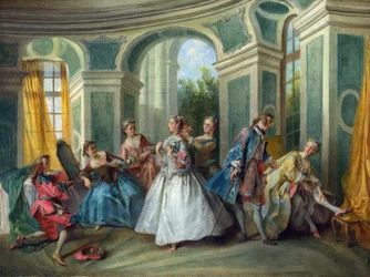 Las cuatro edades del hombre: Juventud. Pintura de Nicolas Lancret