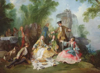 La comida de la partida de caza, c. 1737
