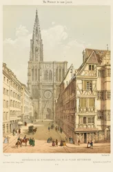 La Rue Mercière y la fachada oeste de la Catedral de Estrasburgo