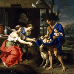 El pastor Faustulus llevando a Rómulo y Remo a su esposa