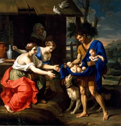 El pastor Faustulus llevando a Rómulo y Remo a su esposa