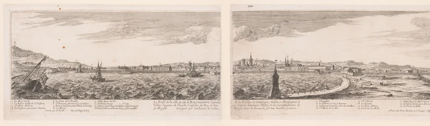 Gezicht en Barcelona Perfil del pueblo y ciudad de Barcelona (...) (título sobre objeto)