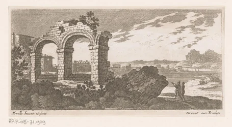 Paisaje con ruinas con dos arcos