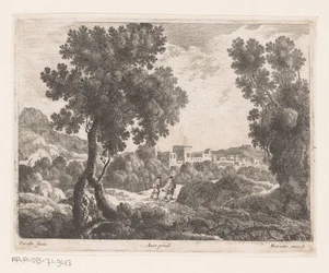 Paisaje con dos excursionistas
