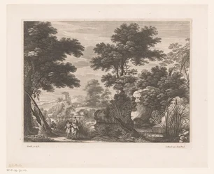 Paisaje fluvial con huida a Egipto