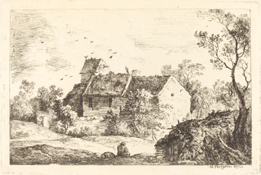 Casa con Palomar en un Paisaje Ondulado