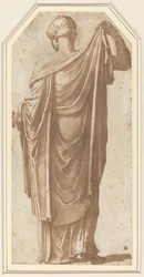 Estatua Romana Femenina Vista desde Atrás