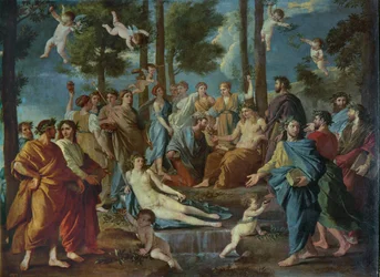 Parnaso, Apolo rodeado de musas (pintura sobre lienzo)