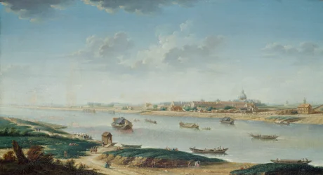 La Salpêtrière vista desde la Rapee, c.1752 (óleo sobre lienzo)