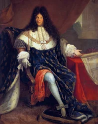 Luis XIV (1638-1715), rey de Francia en 1643-1715, mostrando la Casa Real de Saint-Cyr