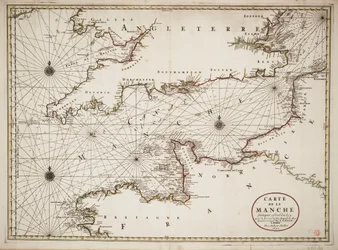 Carta del Canal de la Mancha y de las costas atlánticas del sur de Gran Bretaña y del norte de Francia