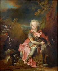 Pintura ""Retrato de una mujer joven de la nobleza"" de Nicolas de Largilliere (1656-1746) Circa 1714 Museo Nacional de Arte Occidental, Tokio Japón