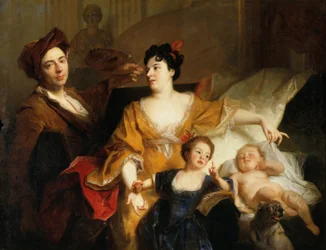 Autorretrato del artista con su familia, c.1704 (óleo sobre lienzo)