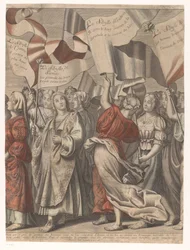 Procesión Triunfal de Cristo con Figuras del Antiguo y Nuevo Testamento (Tercera Parte) El triunfo de Jesucristo (título sobre objeto)
