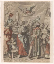 Procesión Triunfal de Cristo con Figuras del Antiguo y Nuevo Testamento (Segunda Parte) El triunfo de Jesucristo (título sobre objeto)
