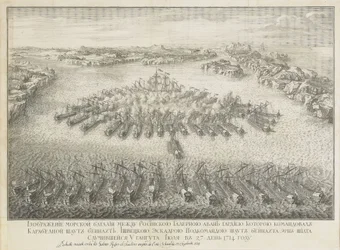 La batalla naval de Gangut el 27 de julio de 1714
