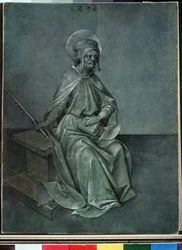 ""El apóstol Simón"" Acuarela y tinta de Nikolaus Alexander Mair von Landshut (1450-1510) 1496 Museo Pushkin, Moscú