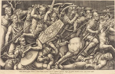 Soldados romanos luchando contra los dacios