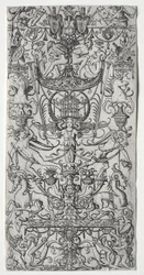 Panel de ornamento con una jaula de pájaros