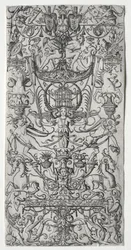 Panel de ornamento con una jaula de pájaros