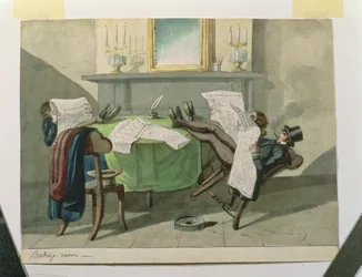 Sala de lectura de Astor House, 1840