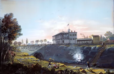 Vista del túnel del ferrocarril de Harlem, ca. 1837
