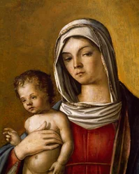 Madonna y Niño, Panel Central del Tríptico con Madonna y Niño, San Alberto y San Sebastián