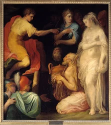 La continencia de Escipión. Después de su victoria en la Guerra Púnica, Escipión el Africano