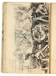 Composición de figuras - boceto para relieve sobre varios oficios