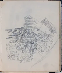El brazo derecho de H. C. Andersen. Boceto para "El prado en Nysø" (Odense)