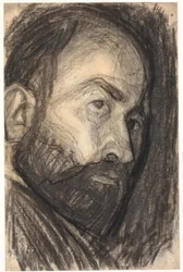 Autorretrato. Cabeza 3/4 perfil hacia la derecha