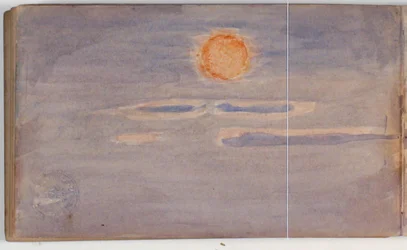 Estudio del cielo con puesta de sol