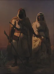 Una familia árabe en el desierto
