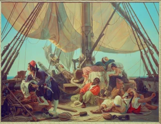 Piratas en la cubierta de su barco