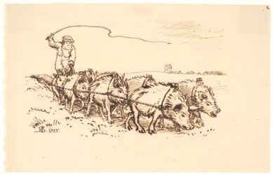 Blære Bonde arando la tierra