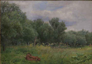 Pilotes en un prado cerca de Nysø