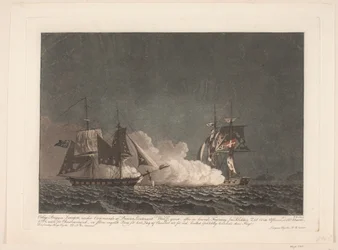 La batalla entre la goleta Lougen y una goleta inglesa, 14 de marzo de 1808