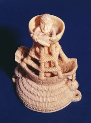Parte superior de la salsera por el Maestro del Barco Heráldico, Nigeria, Bini-Portugués, c.1525-1600